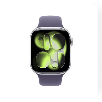 Apple Watch Series 11 GPS 42mm Silver Aluminum Case with Purple Fog Sport Band - M/L