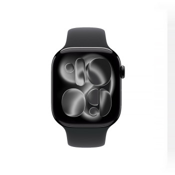 Apple Watch Series 11 GPS 46mm Jet Black Aluminum Case with Black Sport Band - M/L