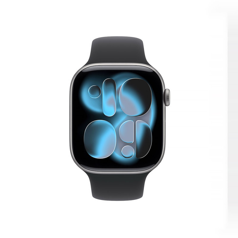 Apple Watch Series 11 GPS 46mm Space Gray Aluminum Case with Black Sport Band - S/M