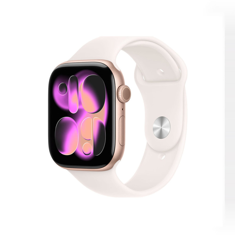 Apple Watch Series 11 GPS 46mm Rose Gold Aluminum Case with Light Blush Sport Band - S/M