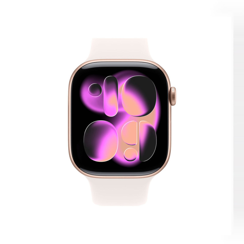 Apple Watch Series 11 GPS 46mm Rose Gold Aluminum Case with Light Blush Sport Band - S/M