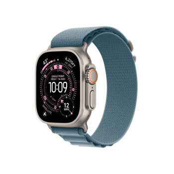 Apple Watch Ultra 3 GPS + Cellular 49mm Natural Titanium Case with Light Blue Alpine Loop - Small