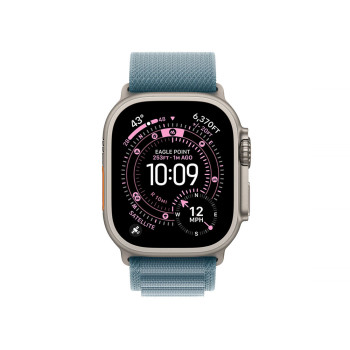 Apple Watch Ultra 3 GPS + Cellular 49mm Natural Titanium Case with Light Blue Alpine Loop - Small