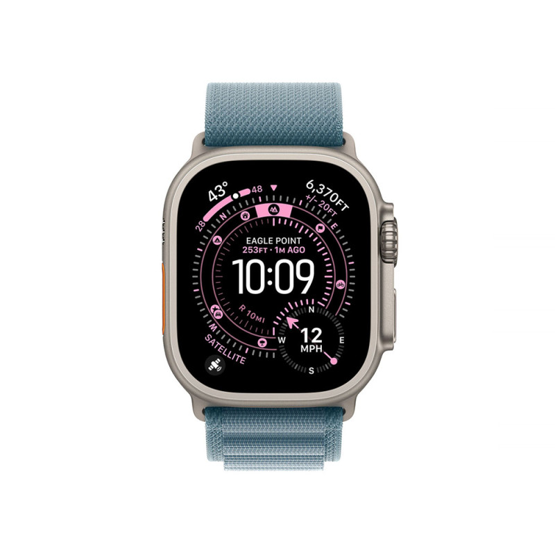 Apple Watch Ultra 3 GPS + Cellular 49mm Natural Titanium Case with Light Blue Alpine Loop - Small