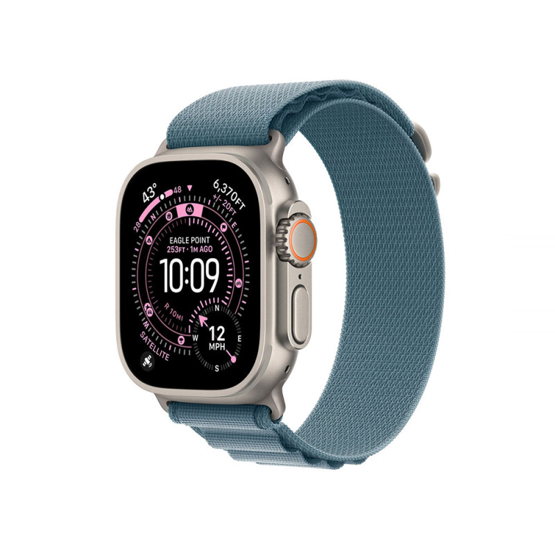 Apple Watch Ultra 3 GPS + Cellular 49mm Natural Titanium Case with Light Blue Alpine Loop - Medium