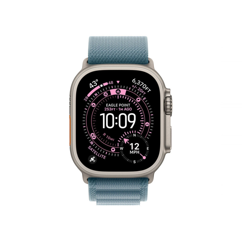 Apple Watch Ultra 3 GPS + Cellular 49mm Natural Titanium Case with Light Blue Alpine Loop - Medium