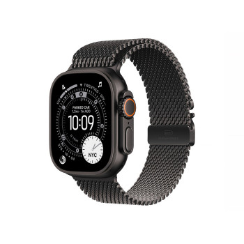 Apple Watch Ultra 3 GPS + Cellular 49mm Black Titanium Case with Black Titanium Milanese Loop - Large