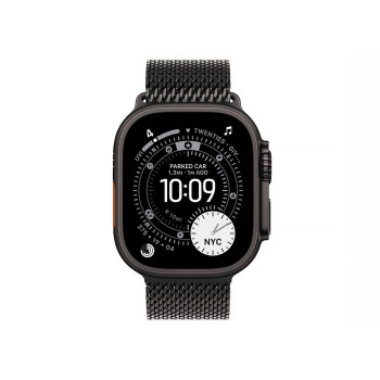Apple Watch Ultra 3 GPS + Cellular 49mm Black Titanium Case with Black Titanium Milanese Loop - Large