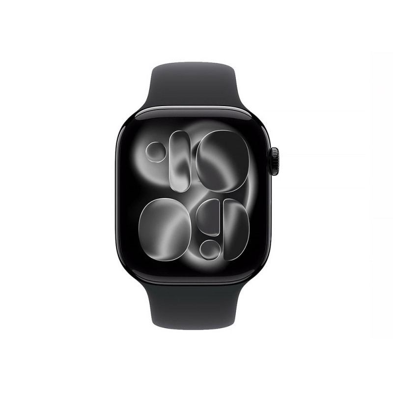 Apple Watch Series 11 GPS + Cellular 42mm Jet Black Aluminum Case with Black Sport Band - M/L