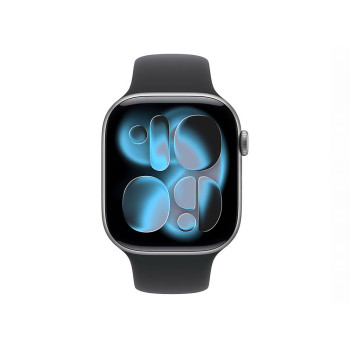 Apple Watch Series 11 GPS + Cellular 42mm Space Gray Aluminum Case with Black Sport Band - M/L