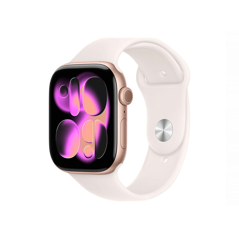 Apple Watch Series 11 GPS + Cellular 42mm Rose Gold Aluminum Case with Light Blush Sport Band - M/L