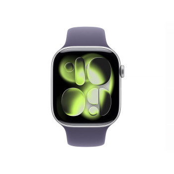 Apple Watch Series 11 GPS + Cellular 42mm Silver Aluminum Case with Purple Fog Sport Band - M/L