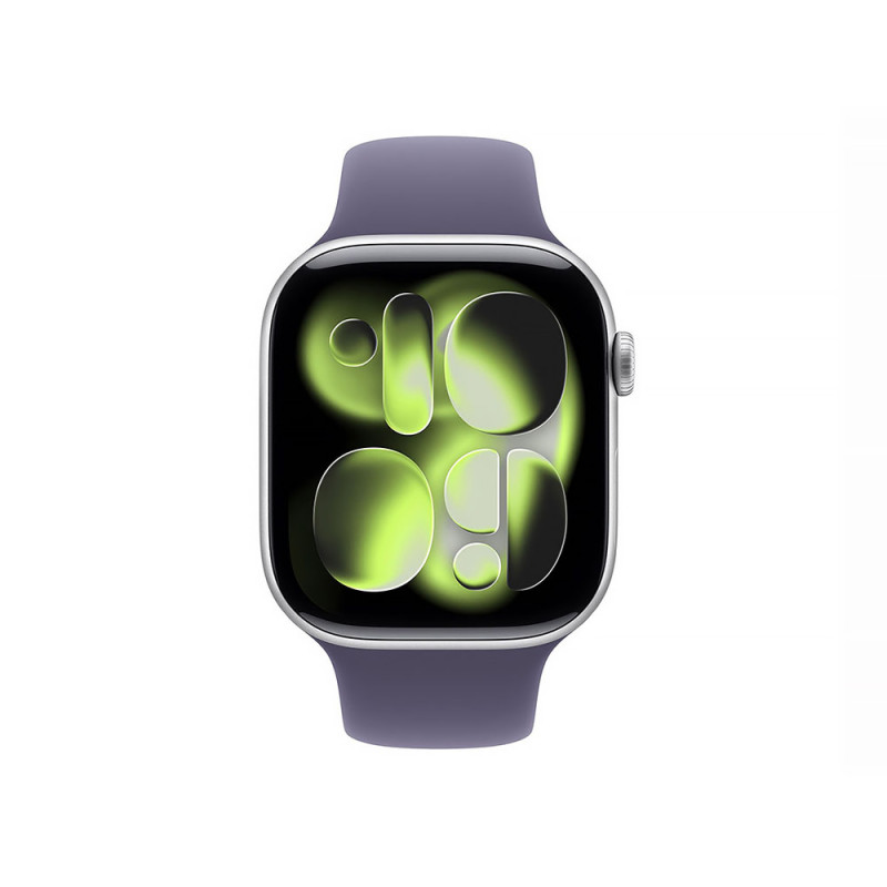 Apple Watch Series 11 GPS + Cellular 42mm Silver Aluminum Case with Purple Fog Sport Band - M/L