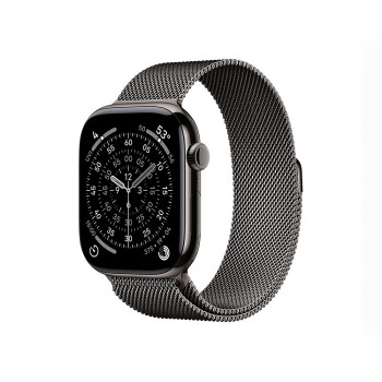 Apple Watch Series 11 GPS + Cellular 42mm Slate Titanium Case with Slate Milanese Loop