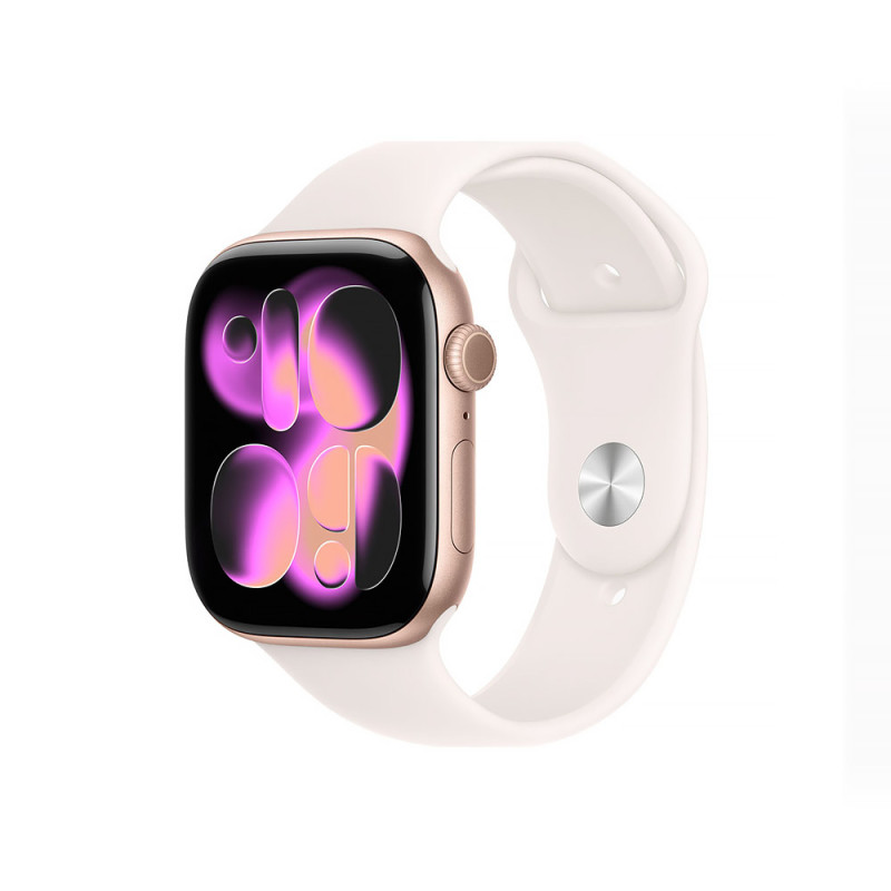 Apple Watch Series 11 GPS + Cellular 46mm Rose Gold Aluminum Case with Light Blush Sport Band - M/L
