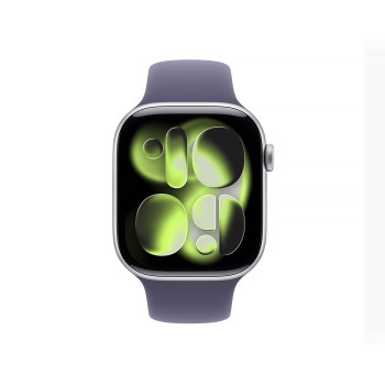 Apple Watch Series 11 GPS + Cellular 46mm Silver Aluminum Case with Purple Fog Sport Band - M/L