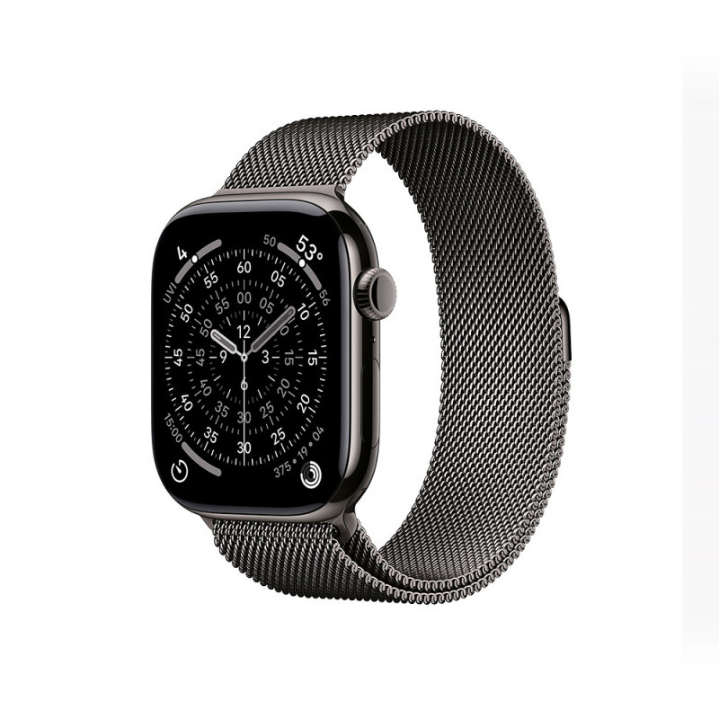 Apple Watch Series 11 GPS + Cellular 46mm Slate Titanium Case with Slate Milanese Loop - M/L