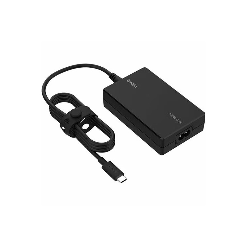 Belkin Portable USB-C Core GaN Power Adapter - 100W - w/ 8ft Power Cable - Laptop Charger - Black - 100 W - 8 ft Cable - Black