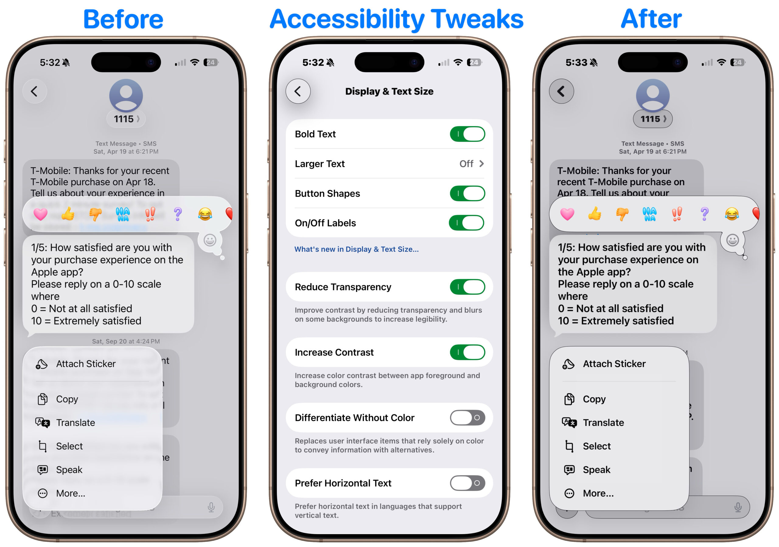iOS visual enhancements scaled