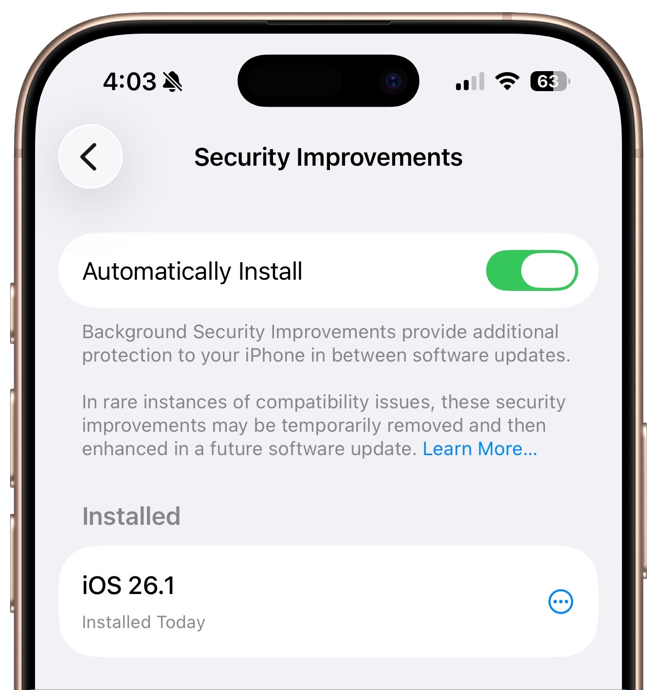 Background Security Improvements