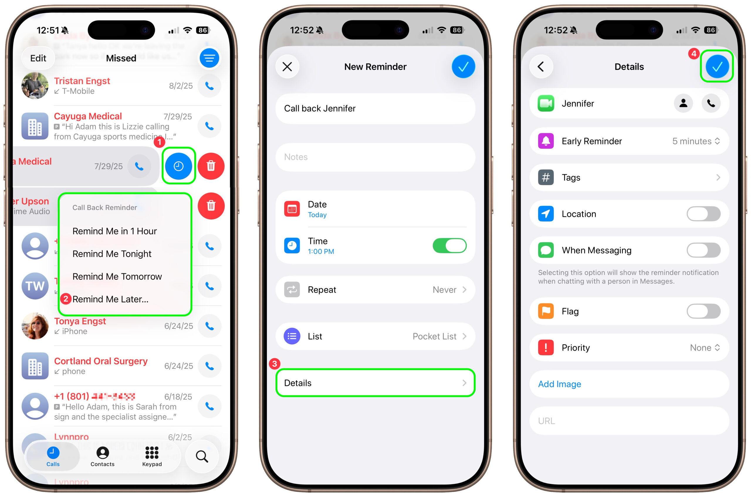 Reminders in Phone app scaled