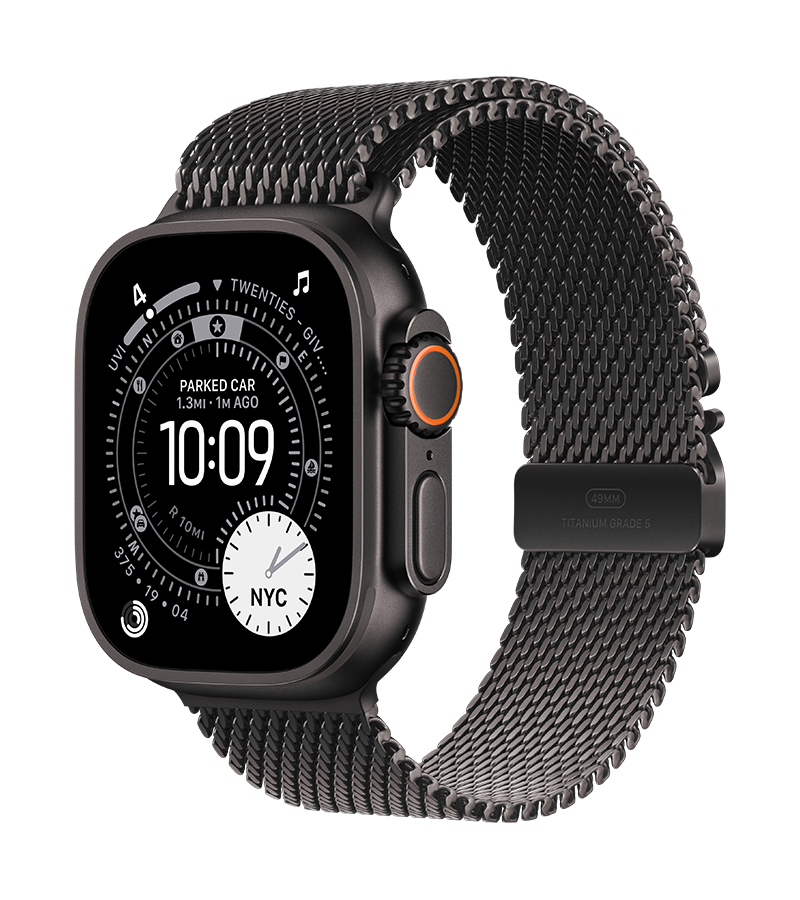 Watch Ultra 3 Black Titanium Black Titanium Milanese Loop Band