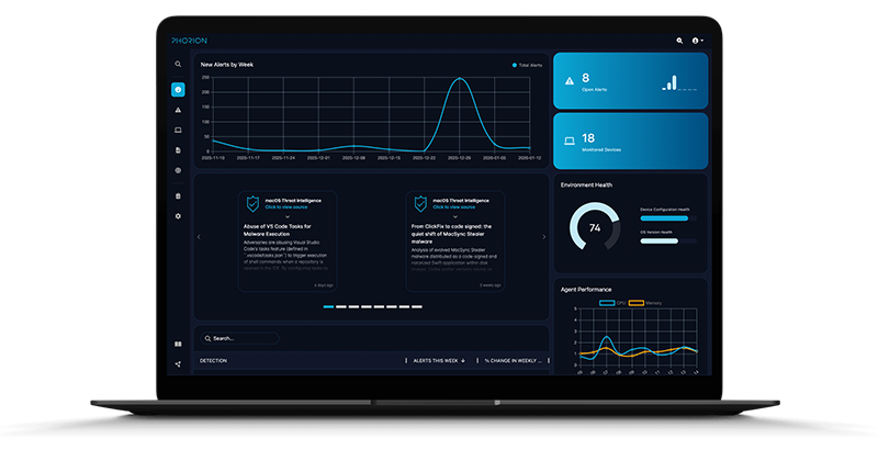 Phorion Interface on a Laptop
